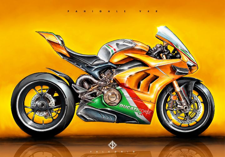 Ducati Panigale V4R (1-3-H-bwt) - Angelo Falconio Art