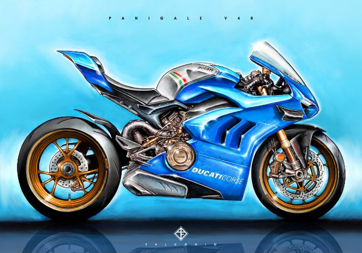 Ducati Panigale V4R (1-5-B-gy) - Angelo Falconio Art