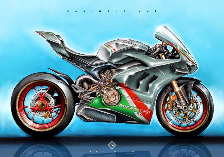 Ducati Panigale V4R (1-10-B-ryt) - Angelo Falconio Art