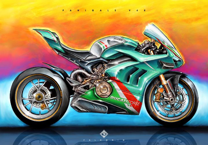 Ducati Panigale V4R (1-4-A-wyt) - Angelo Falconio Art