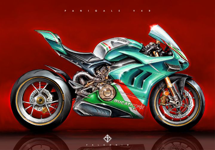 Ducati Panigale V4R (1-4-D-wyt) - Angelo Falconio Art