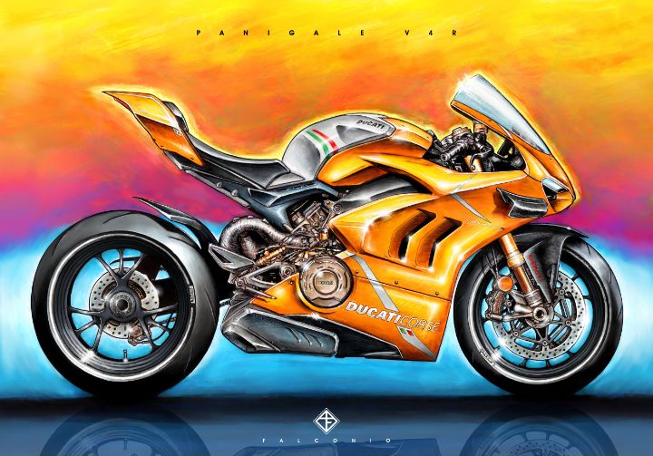 Ducati Panigale V4R (1-3-A-bws) - Angelo Falconio Art
