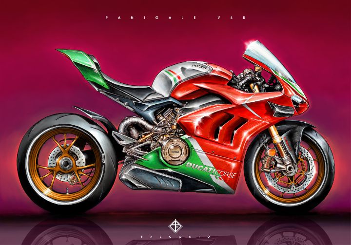 Ducati Panigale V4R (1-2-S-gwt) - Angelo Falconio Art - Paintings ...