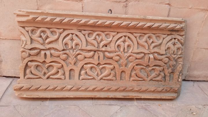 Antique Moroccan hand carved panel - Moroccantreasure