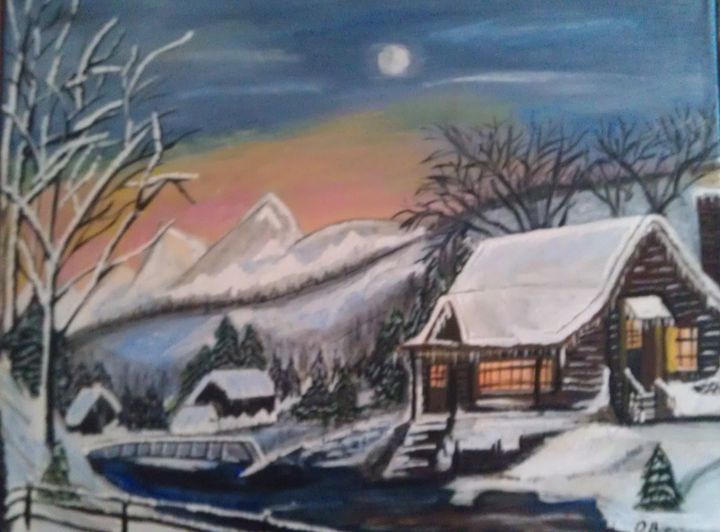 Cabin By The Creek D Middleton Paintings Paintings Prints