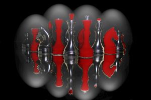 Chess in Black and Red - Art Ball