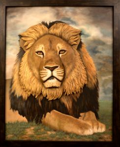 The Lion, 3D Painting framed