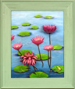 Lotus, 3D Painting framed