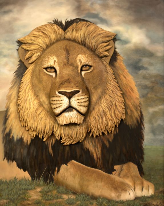 famous lion head painting