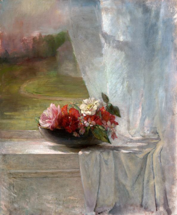 Flowers on a Window Ledge - Tony Bly - Paintings & Prints, Still Life,  Floral - ArtPal