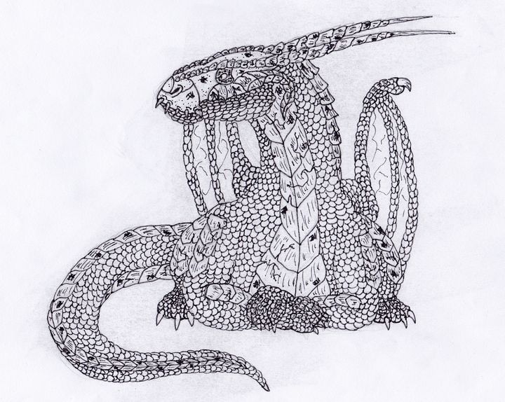 Dragon Laying down M.RArts Drawings & Illustration, Fantasy