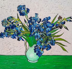 Still Life Vase with Irises