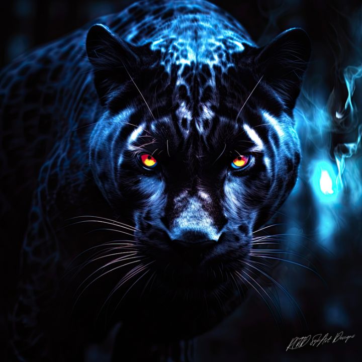 Black Panther Blue - Panther Watch - SykArt Designs - Digital Art ...