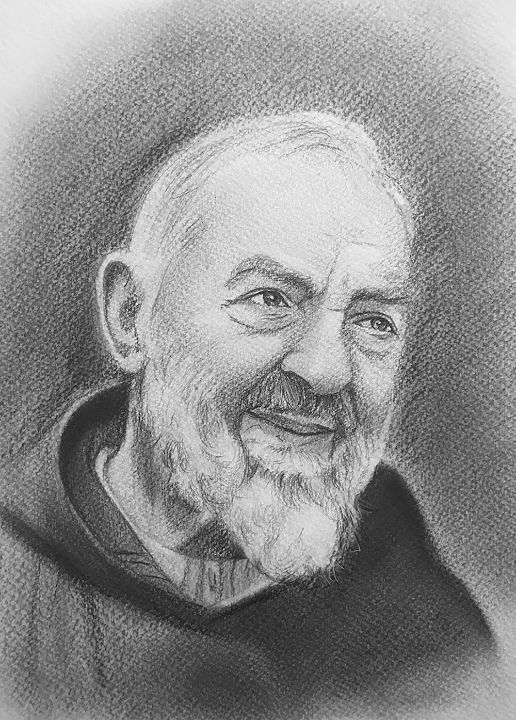 Padre Pio Pencil Portrait - Conor Keegan Art Prints - Drawings ...
