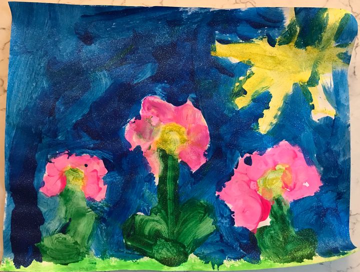 Flowers at Night Grace's Northern Lights Paintings & Prints