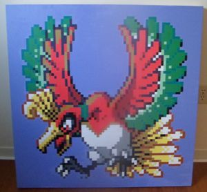 16-bit Ho-oh Pokemon Acrylic - Ryan's 8-bit Nintendo-inspired art! -  Paintings & Prints, Entertainment, Other Entertainment - ArtPal