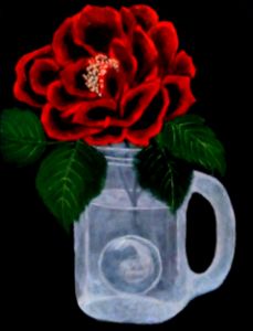 Red Rose in Mason Jar