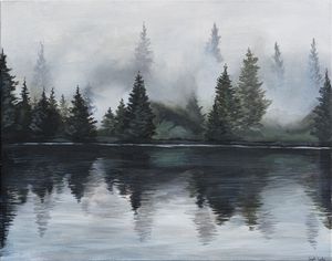 Misty pines