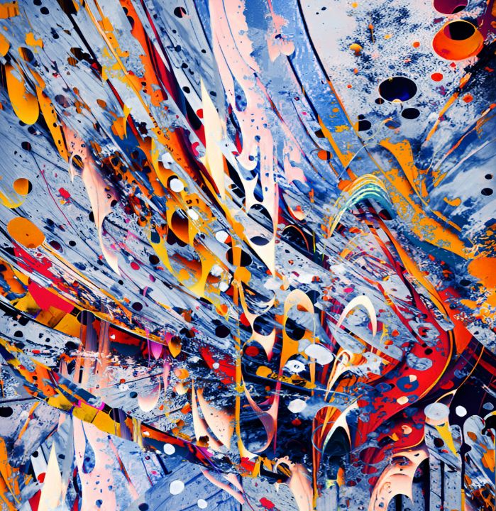 Abstract Splashes Digital Abstract Splashes - Grace- Marie Unique Art - Digital Art & AI ...