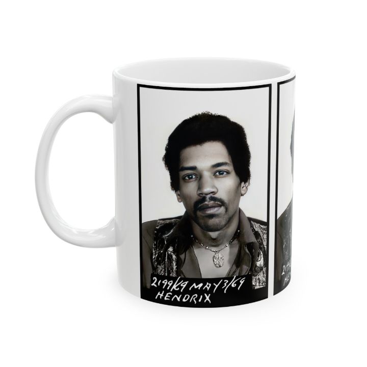 Jimi Hendrix Mugshot Coffee Mug 11oz - Cosmic Outlaw Boutique ...