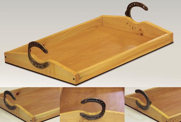 Large serving tray with horseshoe ha - ZHEKO - Crafts & Other Art