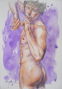 Watercolour male nude#5