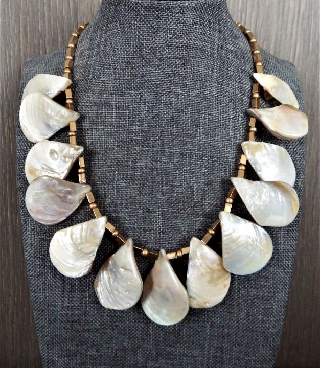 Large shell chunky gold necklace - Manuela Moldovan - Jewelry, Necklaces &  Chains - ArtPal