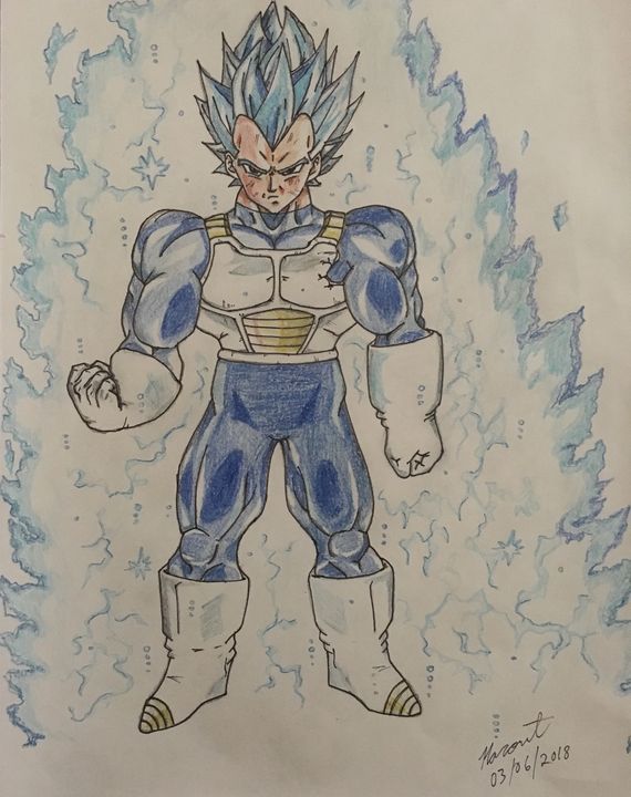 vegeta super saiyan god drawings