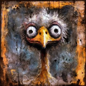 Frighteningly Cute Big-Eyed Emo Emu