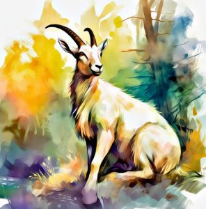 Whimsical Goat Illustration