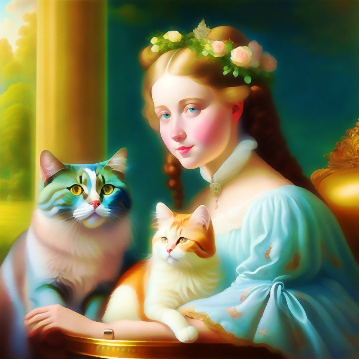 Love Cat - KawaiiStuff - Drawings & Illustration, Animals, Birds, & Fish,  Cats & Kittens, Non-Pedigreed Cats, Solid & White Colored Cat - ArtPal