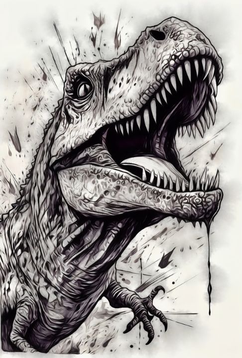 Sketch Doodle Tyrannosaurus Dinosaur TRex Vector Illustration Art   Tyrannosaurus dinosaur Vector art illustration Illustration art