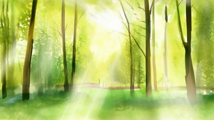 Tranquil Forest Glade Ai Art - ThajaFloecky Designs