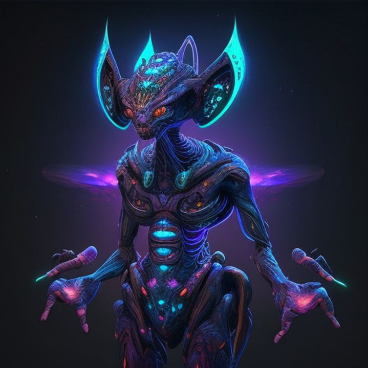 Mystical Ï€punk Alien Creature Art - ThajaFloecky Designs