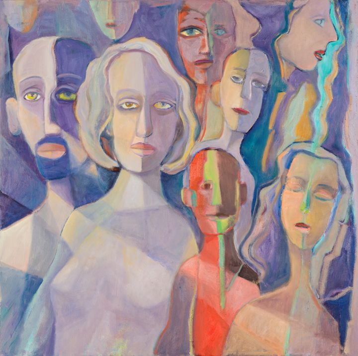 Faces I The Artist S Studio Paintings Prints Abstract Figurative Artpal