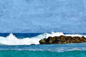 Stoked ! - The ART of G'iles - Paintings & Prints, Landscapes & Nature,  Beach & Ocean, Waves - ArtPal