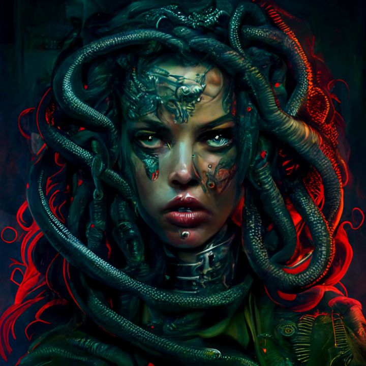 Cyborg Medusa - Bilal's Art Collection - Drawings & Illustration ...