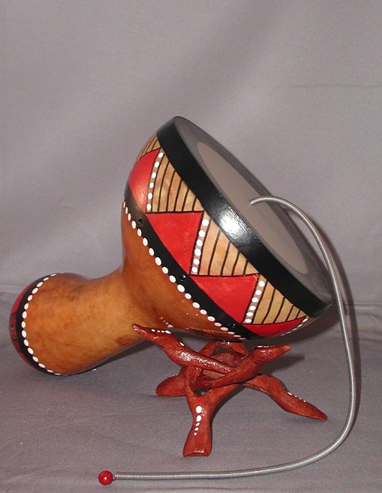 Thunder Drum with stand - LaDeDa Gourds - Karen L Caldwell