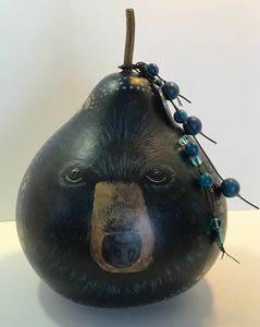 Blueberry Bear 2 - LaDeDa Gourds - Karen L Caldwell