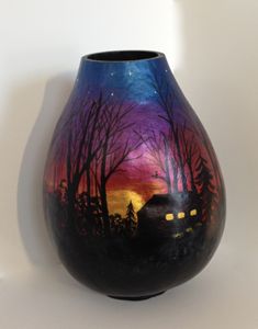 Sunset Blaze - LaDeDa Gourds - Karen L Caldwell