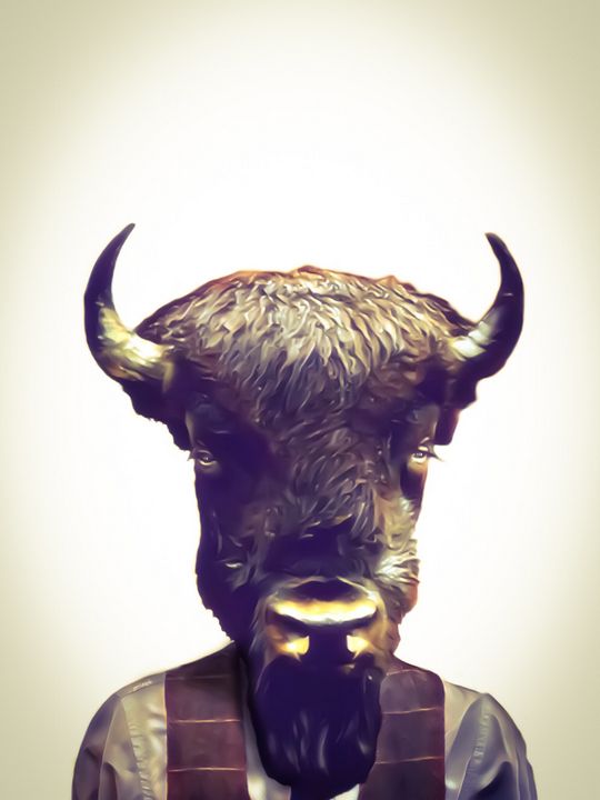 Mr. Bison - Tomahto Art Studio - Digital Art, Animals, Birds, & Fish ...