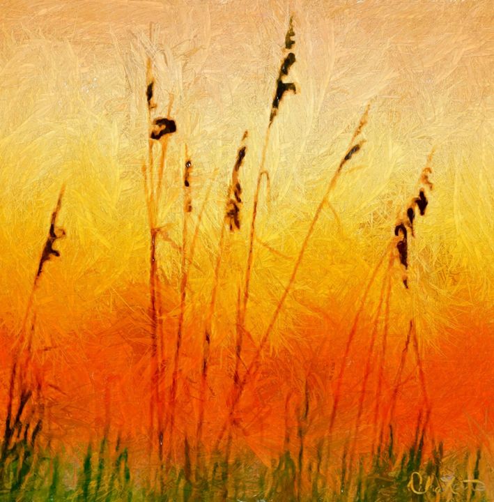 Sea Oats And Sunset Blue Door Studio Paintings Prints