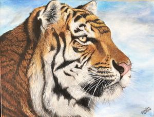 Original acrylic tiger painting