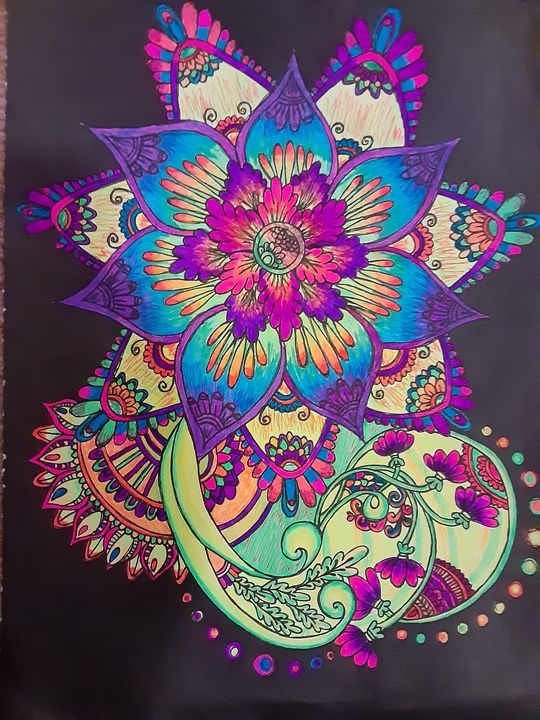 neon flower painting