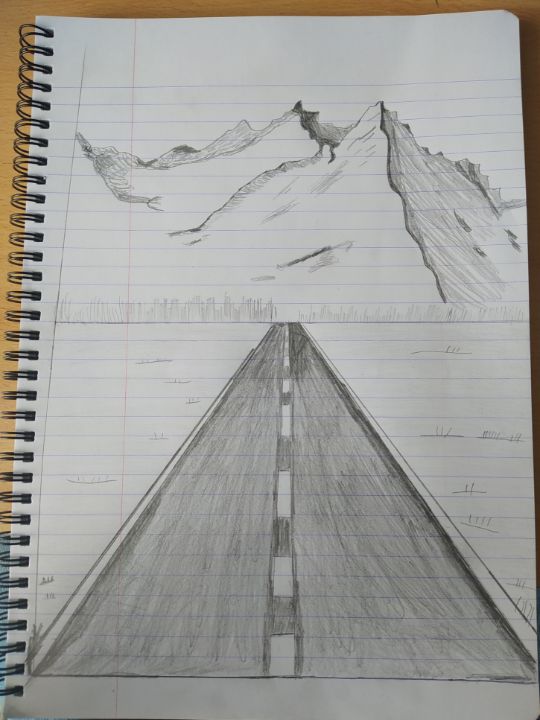 On the way to the mountains - John's Drawings