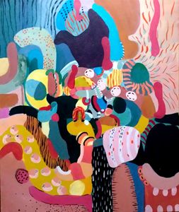 Happy Pink (Composition 2) - Ram Studio - Paintings & Prints