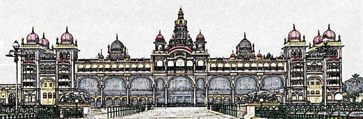 Drawing Sketch Mysore Palace Amba Vilas Palace Outline Editable Vector  Stock Vector by ©manjunaths88@gmail.com 420994488