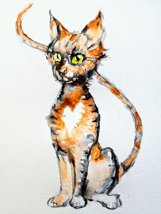 Orange tabby cat - Daniela - Paintings & Prints, Animals, Birds, & Fish ...