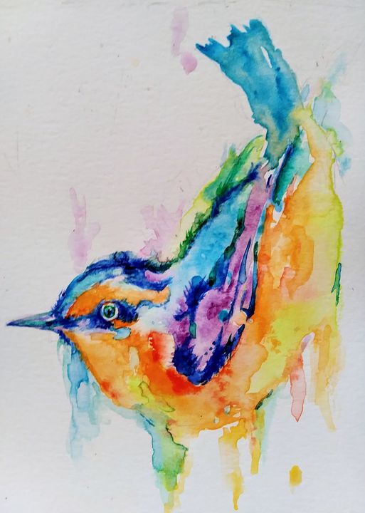 Colorful bird - Daniela - Paintings & Prints, Animals, Birds, & Fish ...