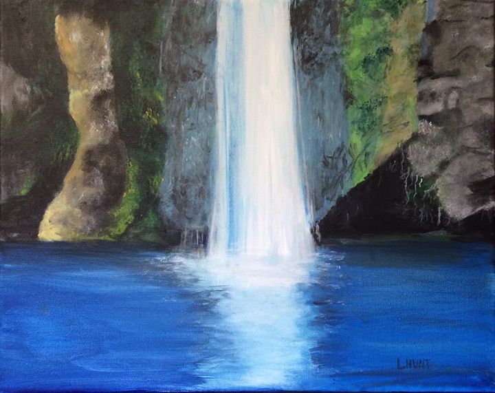 Original Waterfall Painting - L. Hunt Paintings